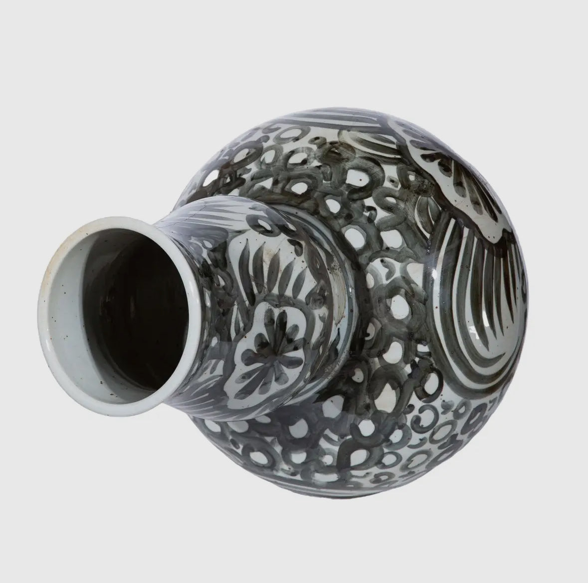 Black Sea Flower Gourd Vase