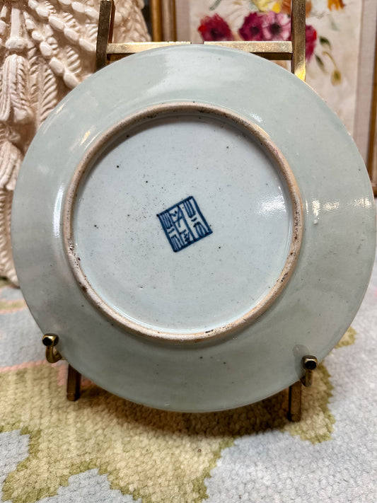 Celadon Famille Rose Canton Plate