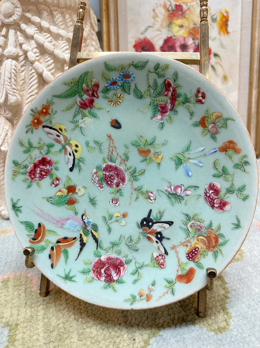 Celadon Famille Rose Canton Plate