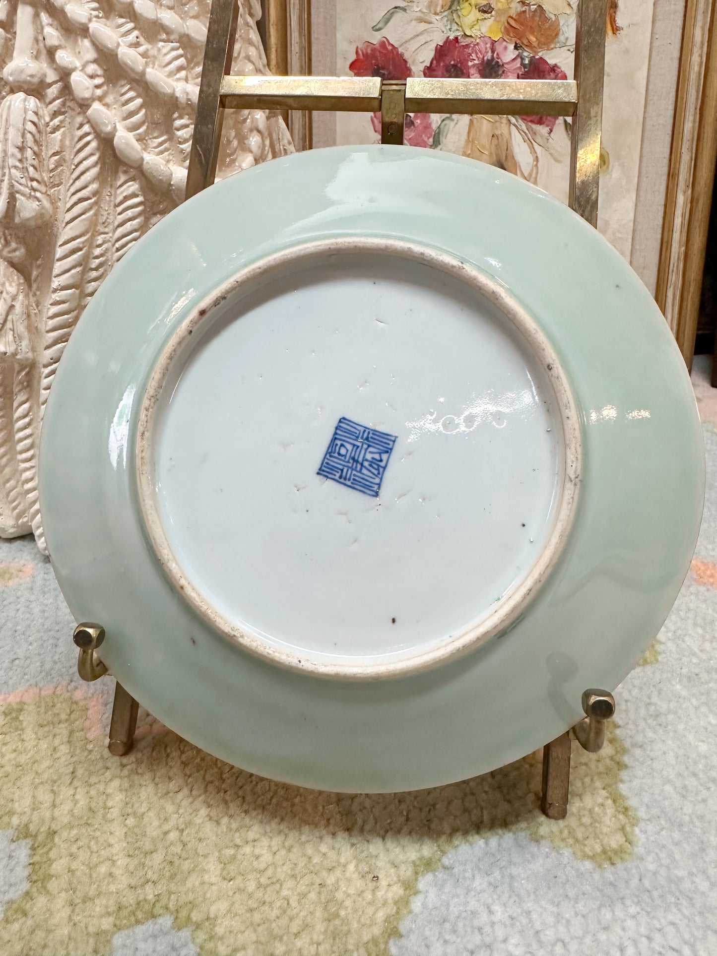 Celadon Famille Rose Canton Plate
