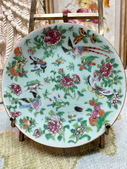 Celadon Famille Rose Canton Plate