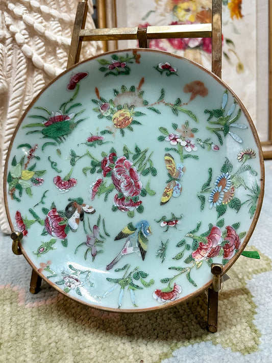 Celadon Famille Rose Canton Plate