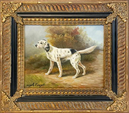 Original Signed Oil on Canvas Sporting Dog