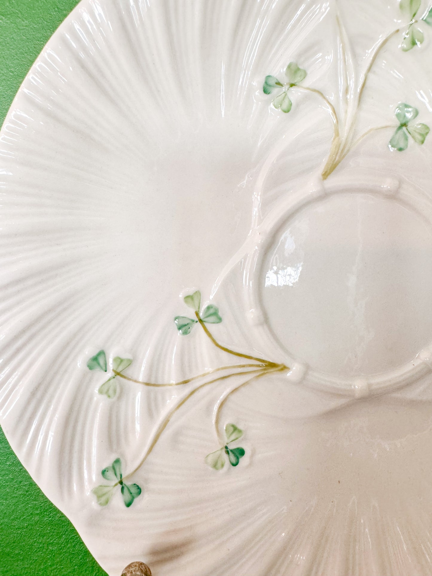 Belleek Ireland Shamrock Serving Plate