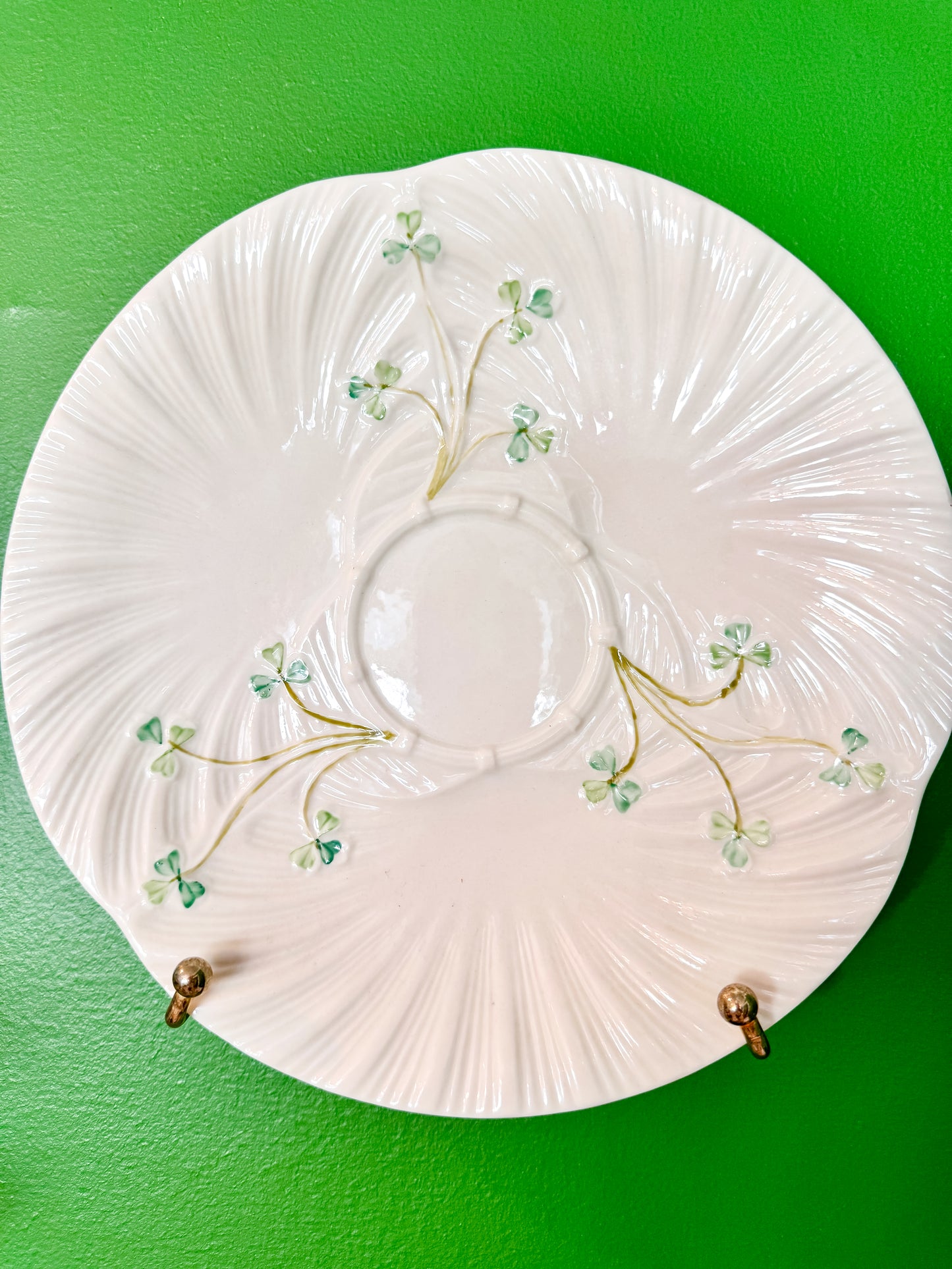 Belleek Ireland Shamrock Serving Plate