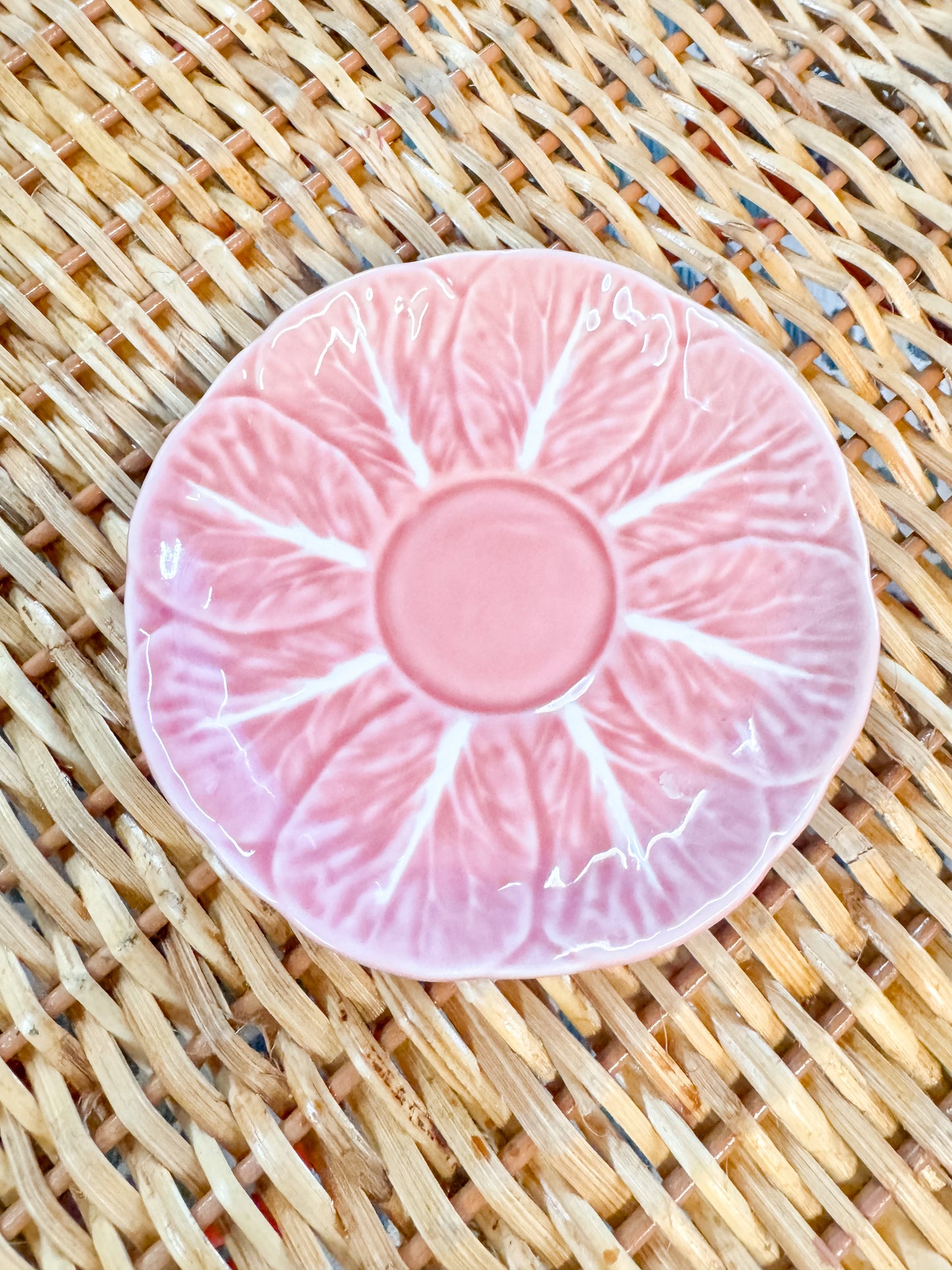 Bordallo Pinheiro Pink Cabbage Cup & Saucer