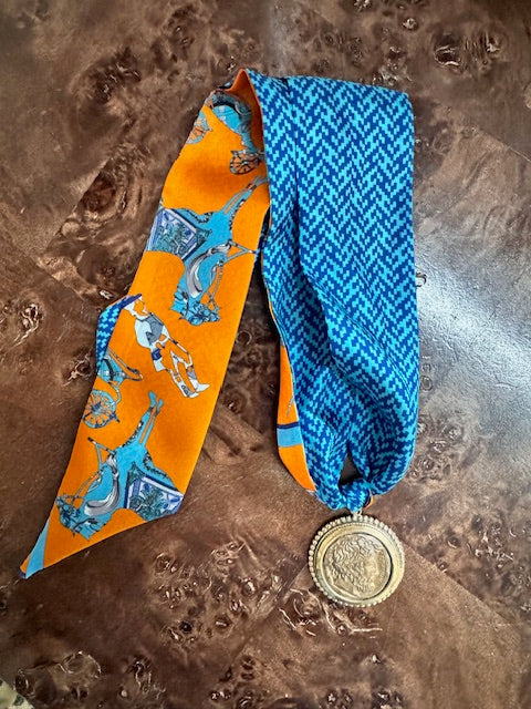 Vintage Roman Coin Scarf Necklace