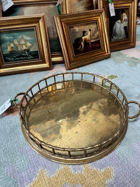 Vintage Brass Bamboo Tray