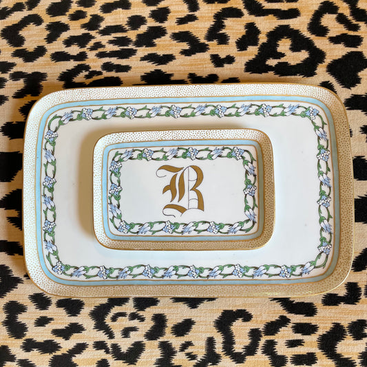 Antique Limoges Monogrammed Trays