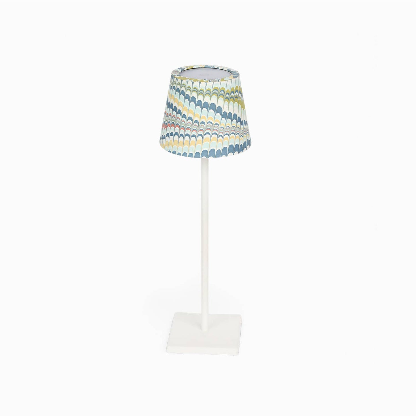 PRE ORDER - Hand marbled lampshade for LED table lamp - Ocean Mountain