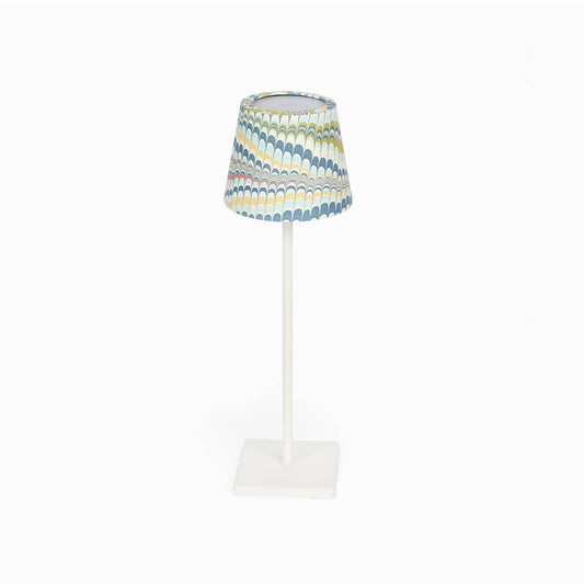 PRE ORDER - Hand marbled lampshade for LED table lamp - Ocean Mountain