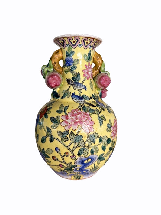 Famille Jaune double gourd vase