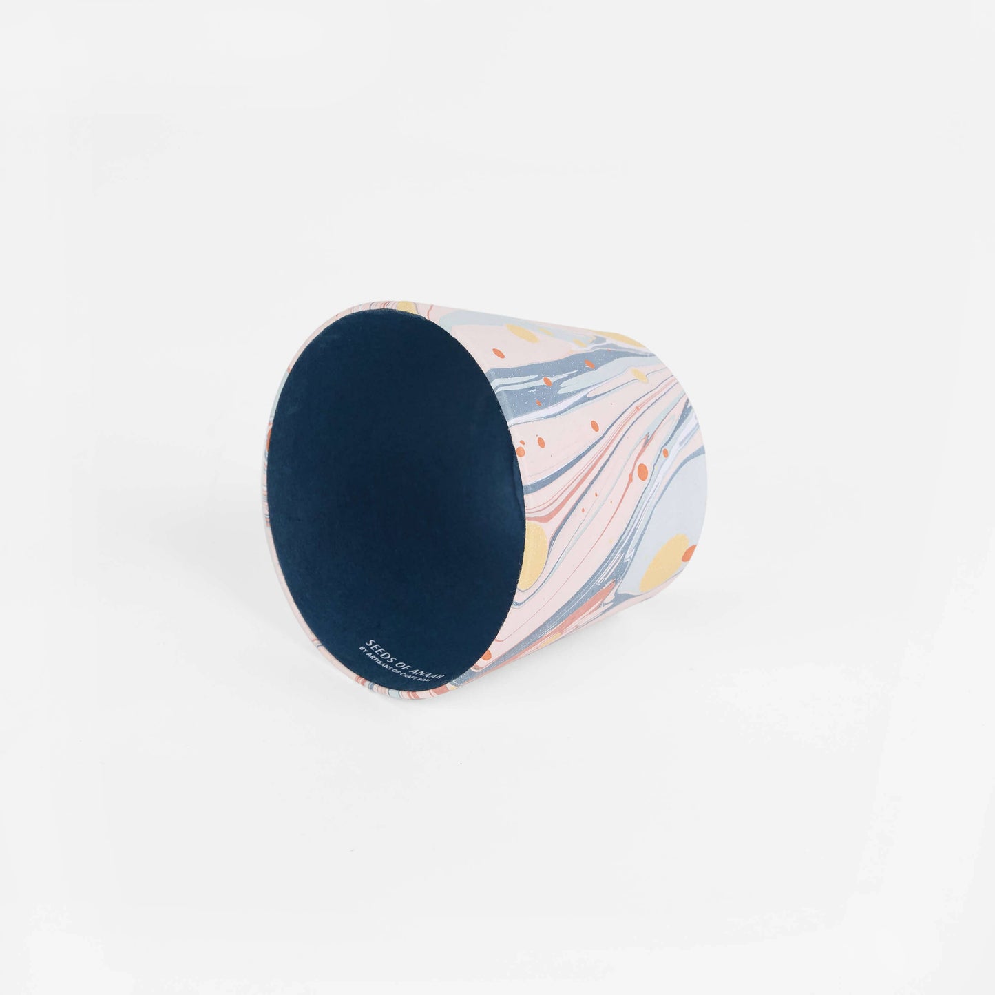 PRE ORDER - Hand marbled lampshade for LED table lamp - Twilight Pebble
