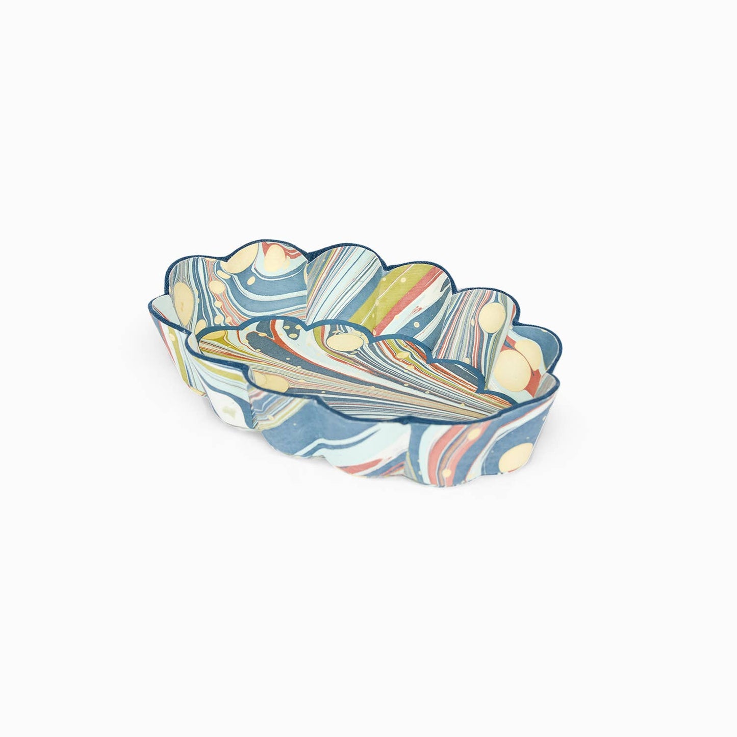 Flower Petal Oval Desk Tray - Ocean Fire Whirl