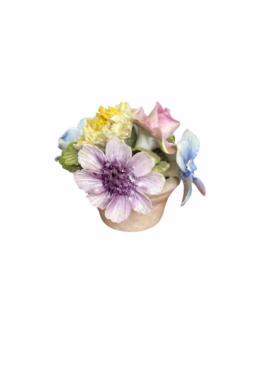Vintage Radnor Bone China Floral Bouquet Posy Pot Figurine as found