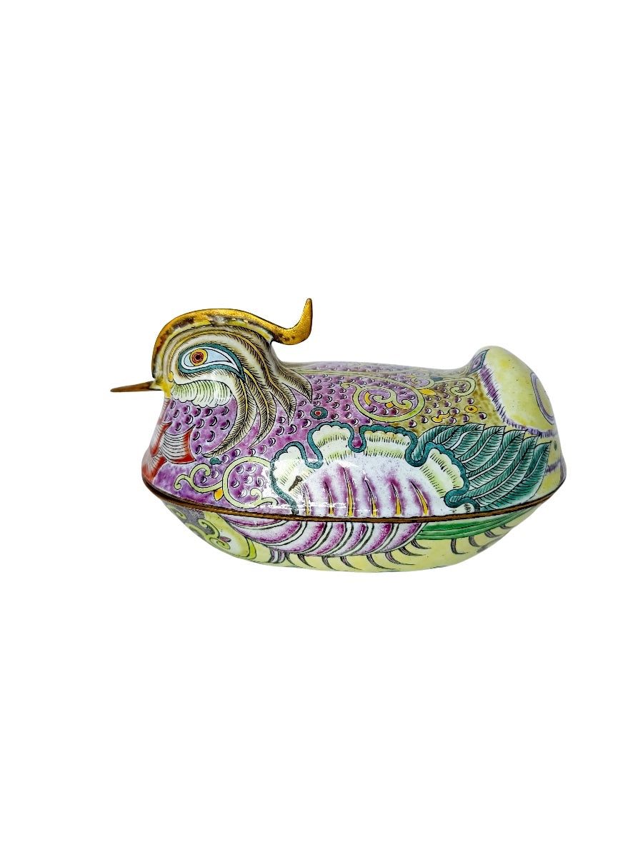 Rare Chinese Qianlong Famille Rose Porcelain Bird Lidded Tureen