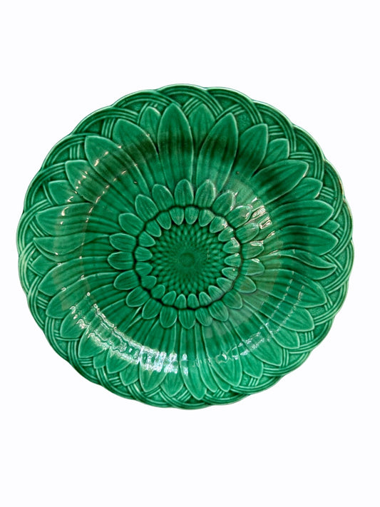 Antique Wedgwood Majolica Sunflower & Basketweave Plate