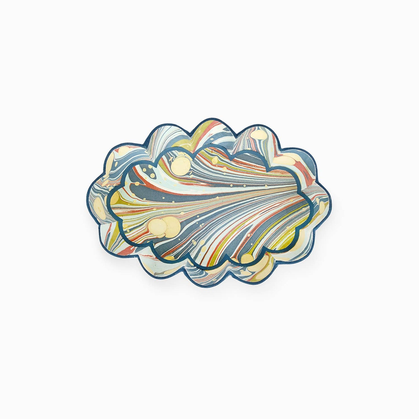 Flower Petal Oval Desk Tray - Ocean Fire Whirl