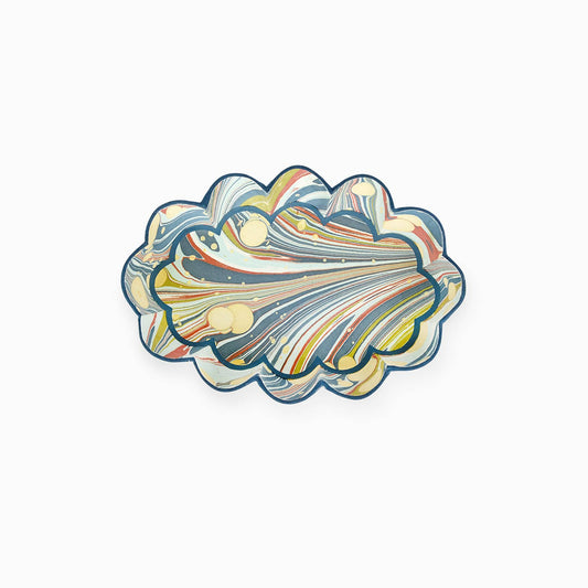 Flower Petal Oval Desk Tray - Ocean Fire Whirl