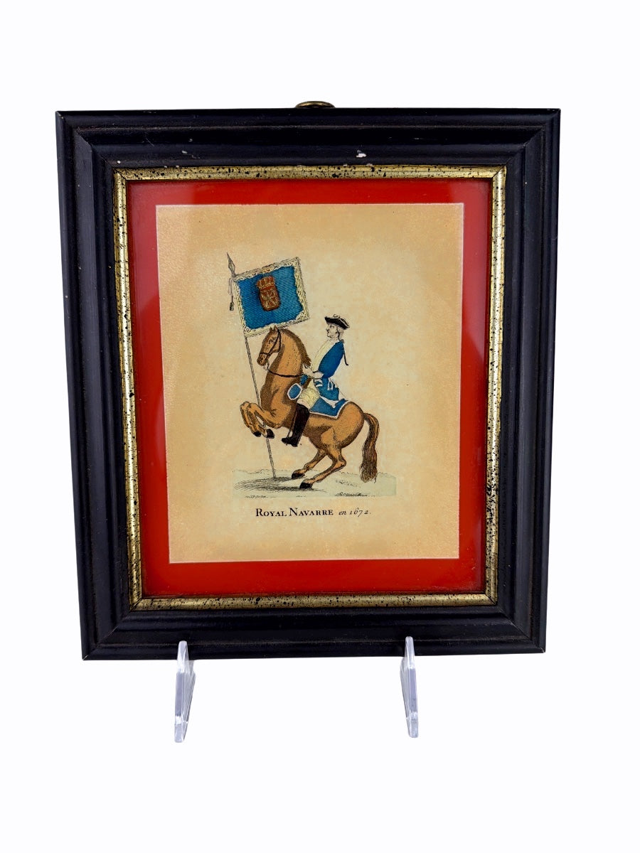 Bintage Borghese French Military Print 'Royal Navarre en 1672'