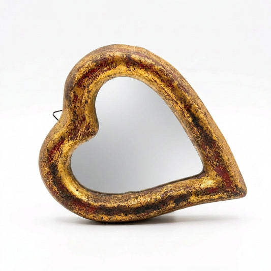 Vintage Florentine Heart Shaped Mirror