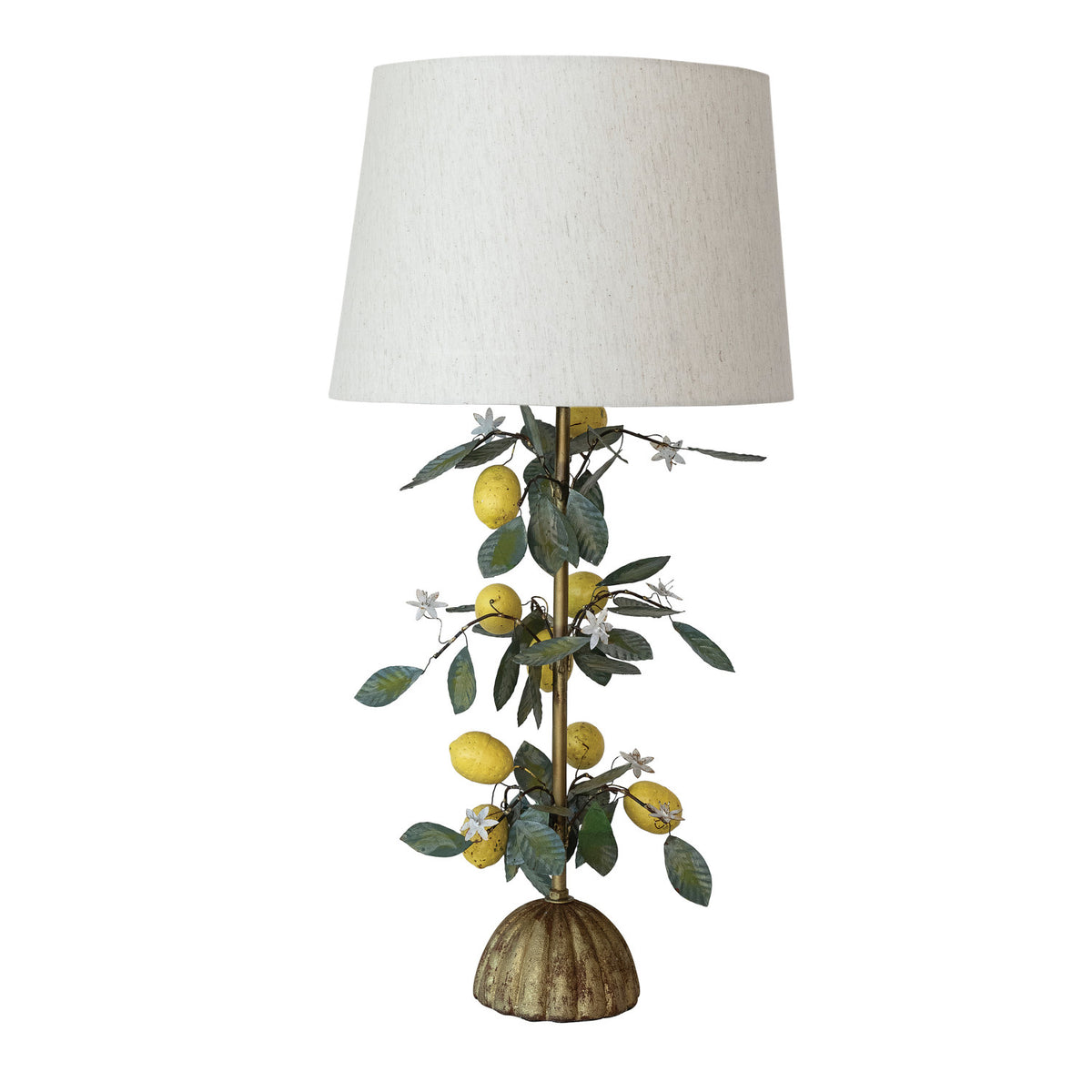 Tole Lemon Tree Table Lamp