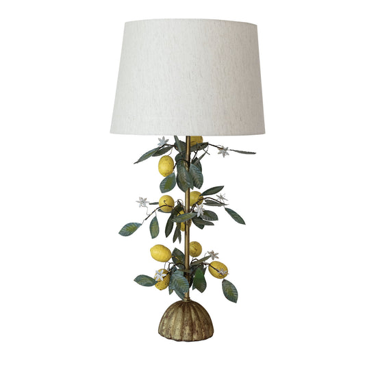 Tole Lemon Tree Table Lamp