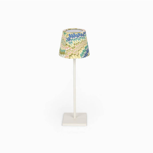 PRE ORDER - Hand marbled lampshade for LED table lamp - Moss Mountain