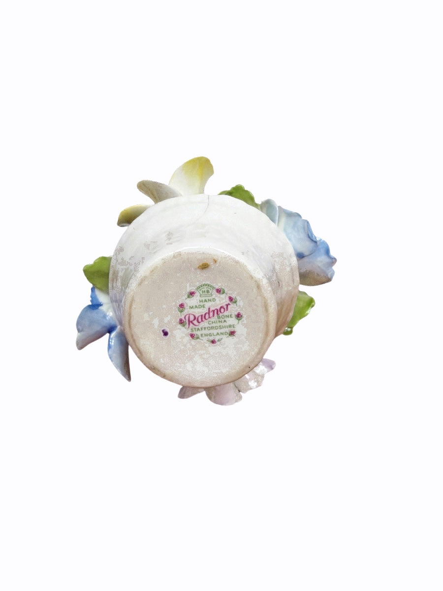 Vintage Radnor Bone China Floral Bouquet Posy Pot Figurine as found
