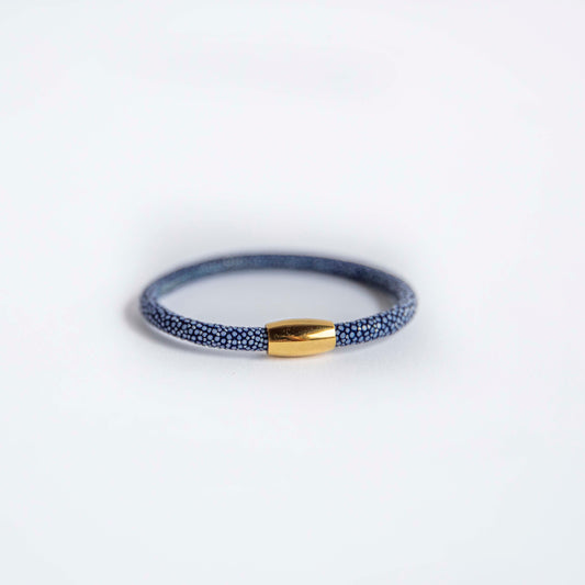 Shagreen Polished Stingray Leather Magnetic Bracelet