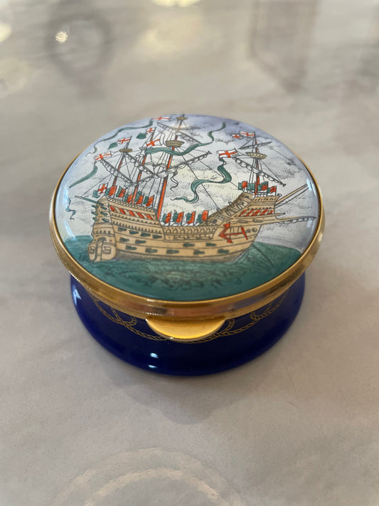 Staffordshire Enamels 1982 Mary Rose Trinket Box