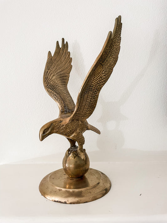 Mid-Century Brass Eagle Statue